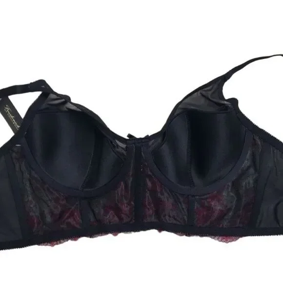Fredericks Of Hollywood 36D Black & Red Lace Underwire Bra - Picture 5 of 5